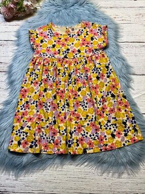 Tea Collection Floral Cotton Dress - Pink, Yellow & Blue sz 8